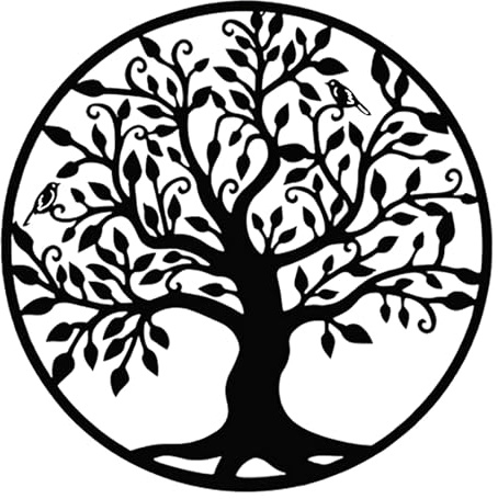 Decoración de pared de metal, escultura artística del árbol de la vida para sala de estar, dormitorio, para colgar en la pared interior y exterior