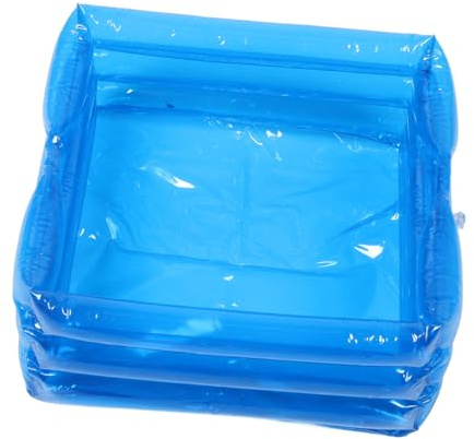 VALICLUD Inflatable Foot Bath Basin Portable Folding Pedicure Tub Handle Blue, Collapsible Feet Soaking Basin for Outdoor Travel and Home Spa