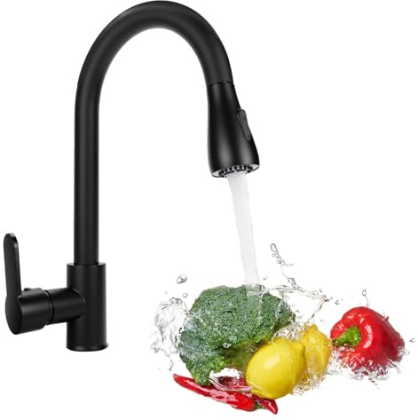 Grifo de cocina de alta presión con alcachofa extraíble, 3 modos de ducha