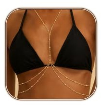 MIYUEFAN Cadenas de cuerpo para mujer, cadena sexy para el vientre, bikini y sujetador, cadena de estrás, cadena para el pecho, para vestido de verano, playa, discoteca, accesorios para el cuerpo