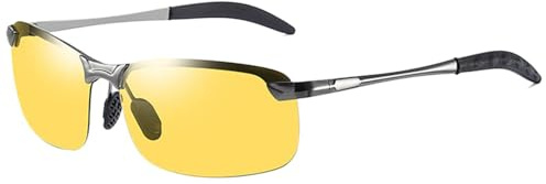 Fotokroma skyddsglasögon – UV-adaptiva glas, nyans som reagerar på solljus, bländningsreduceringsoptik, stötsäkert ögonskydd, kraftfulla glasögon | körning, cykling, vandring, golf, sport