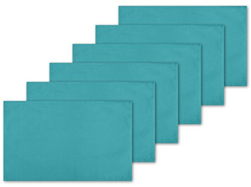 Bestlivings 6er Set Tischsets Platzset Tischuntersetzer Platzdeckchen Tischdeko Tischmatte Essensunterlage Maße 30x45 cm, Farbe: türkis - Petrol