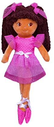 GirlznDollz 600576 Elana Multicolor Ballerina Doll, 14, Pink, Purple