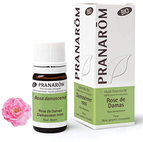 Pranarôm - Huile essentielle Rose de Damas Bio - Rosa Damascena - Distillation des Pétales de Fleurs - Soin Peau Rides Vergetures - Soin Emotionnel - 2 ml