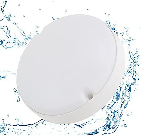 VIPMOON 9W LED Bathroom Ceiling Light, IP65 Waterproof Ceiling Lights 6500K Natural White 60W Equivalent Round 14cm, Recessed Ceiling Light for Bathroom Kitchen Bedroom Corridor Balcony