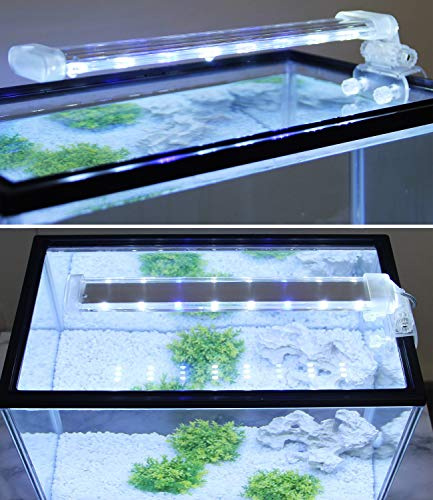 BPS - Lampada da acquario a LED, illuminazione per piante, luce bianca e blu, 2 modelli da 4 W/8 W (12 W: 400 x 40 mm) BPS-6169