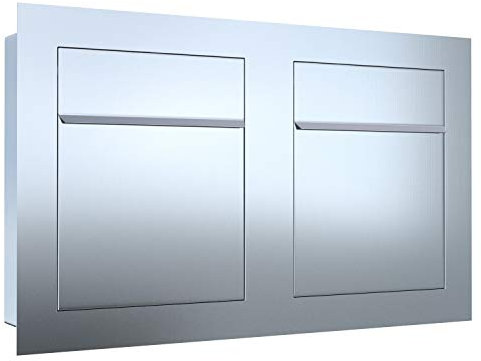 Buzón empotrado Bari for Two de acero inoxidable