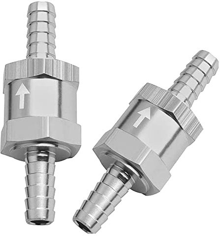 Mesee 2 Stück Kraftstoff Rückschlagventil Benzin, 10mm Kraftstoff Umkehrventil, Aluminium Kraftstoff Rückschlagventil Auto Vergaser für Benzin Dieselöl Pflanzenöl Wasser