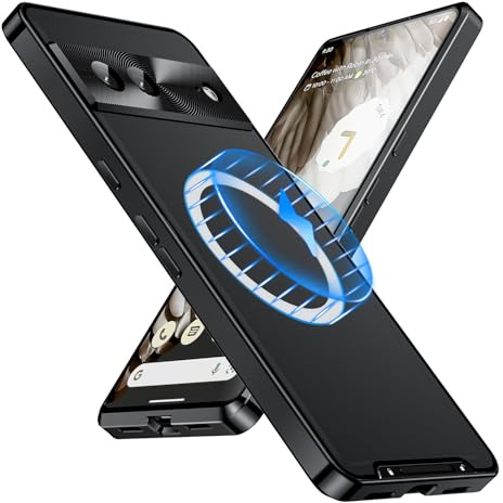 HERCN Metal Protective case for Google Pixel 7 6.3; Ring MagSafe Magnet - Wireless Charging - Aviation Aluminum Metal Protective Bumper Designed - Built-in Camera Lens Film - Ultra Slim (Black)