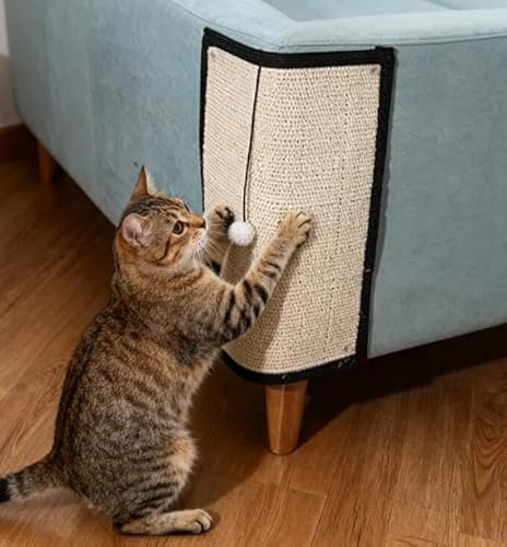 Tapis Griffoir Chat Chien en Sisal Naturel Grattoir Chat Protection Côté Canapé Planche à Gratter pour Le Sol Adapté pour Chaton Chien Housses pour Canapé à Gratter Chat pour protéger Les Meubles