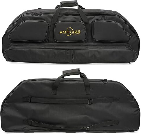 limaity Bogenschießen Compound Bogen Tasche Canvas Rucksack Lagerung Bogen Fall Multifunktionale Bogen Tragetasche für Outdoor-Jagdbogen-Zubehör (Schwarz)