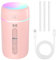 KARFUN Small Humidifiers,Portable Desk Humidifiers,Luftbefeuchter,Desktop Leiser Mini Luftbefeuchter mit 7 Farben Licht,Automatische Abschaltung,Büro,Schlafzimmer,Auto (Hellrosa)