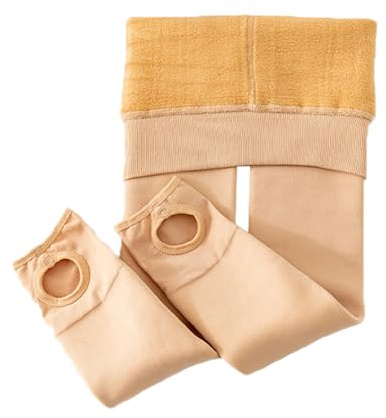 Fudaolee Collant da Caldo per Bambina Inverno Termici Calzamaglia Vita Alta Caldi Leggings Invernali Morbido Elastico Pantyhose C-Marrone, L