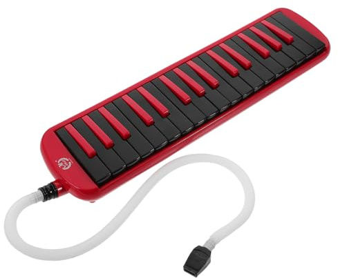 UPKOCH Melódica de 32 Teclas para Principiantes Adultos, Instrumento Musical de Viento Ligero con Boquilla y Estuche Eva en Tonos Rojizos y Oscuros para Enseñanza