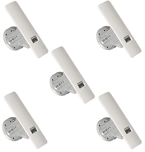 Rollwin 5x Rolladen Gurtwickler Unterputz 165mm bis 185mm Lochabstand - aus Deutschland - mit Gurtwickler Abdeckung zum Clippen Weiß - ohne Gurt - für 23mm Rolladengurt geeignet für Wickler