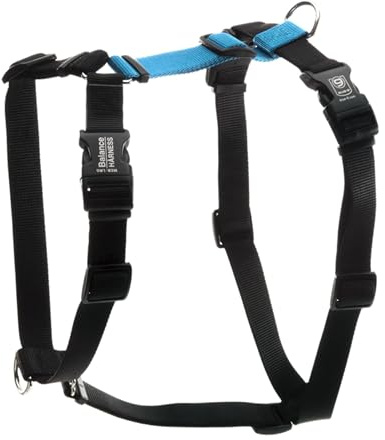 Blue-9 Buckle-Neck Balance Harness, Fully Customizable Fit No-Pull Harness, Ideal for Dog Training and Obedience, Made in The USA, Sky Blue, Medium