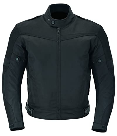 Texpeed Chaqueta moto hombre 4 estaciones con protecciones - Impermeable de motociclista con armadura CE (EN 1621-1) - Verano/invierno - Negro - 4XL