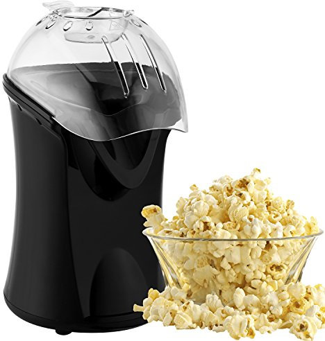Coocheer Machine à popcorn, avec verre doseur et couvercle amovible, 1200 W, noir 1200W