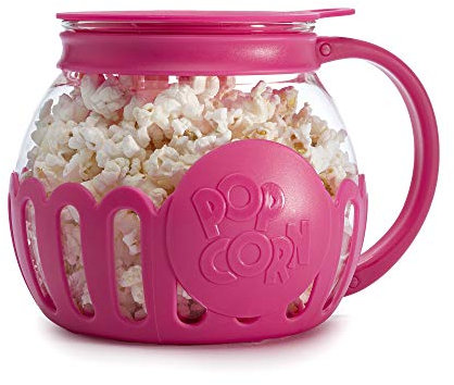 Ecolution Patented Micro-Pop Microwave Popcorn Popper, Borosilicate Glass, Hot Pink