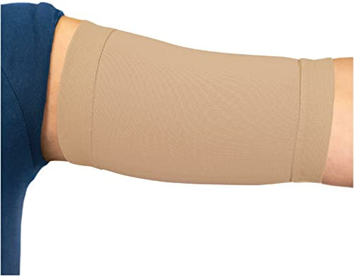 Linphelle Copri Picc in Microfibra - Fascia Copri Picc Braccio in Tessuto Traspirante e di Design, Manicotto Braccio Ideale per PICC, Glucometro, Tatuaggio o Ferite, Nudo, Taglia 2