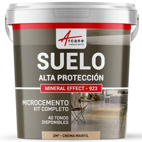 Béton ciré sol en kit | Primaire et vernis de finition inclus - 2 m² (en 2 couches) Crème Ivoire - ARCANE INDUSTRIES