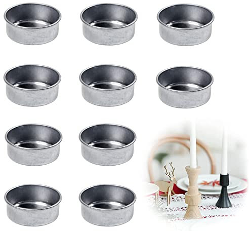 10 Pièces Aluminium Boîte à Bougie Vide Inserts De Bougie en Métal Boîtes à Bougies Fournitures De Fabrication De Bougies De Bricolage pour Bougies d'arbre, Bougeoirs Coniques, Chandeliers
