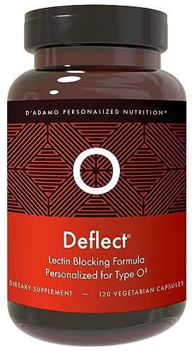 D'Adamo Personalized Nutrition Deflect Lectin Blocker (Blood Type O) - 120 Vegetarian Capsules. Metabolism Booster. Immune Support. Made in The USA.
