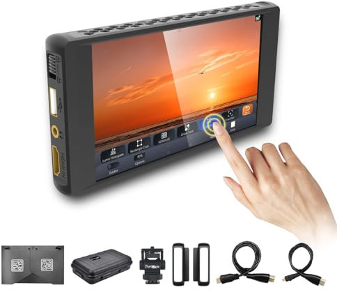 Portkeys PT6 Kamera Feldmonitor 5,2 mit Touchscreen, 600 Nits Helligkeit, Vertikalmodus, 3D-LUT-Ausgabe, großer Farbraum, Focus Peaking & RGB Wellenform, für DSLR Kameras (PT6)