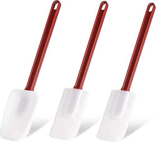 Rubber Spatula, High Heat Resistant Silicone Scraper Spoon Commercial Spatula for Cooking Set of 3