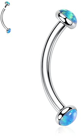 AROWRO Piercing de sourcil G23 en titane - Anneaux de sourcil - Piercing de nombril - Anneau de nombril - Bijou de labret vertical - Anneau de lèvre - Rook Tragus Daith - 16 G - 6-12 mm