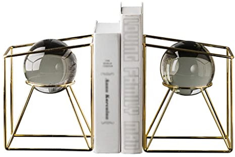 Bokstöd Bokändar Nordic Creative Geometric Iron Bookends With Crystal Glass Ball Bookend Ornaments Book Ends Home Office Decoration Presenter Buchstütze Buchstützen