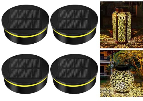 Flintronic Ersättande sollampor, solpanel, lykta, 4x reservsollampor, ersättning för utomhussoltak, dekoration