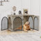 Hzuaneri 100cm Jaula para Perros, Mesa Auxiliar, casa Moderna para Perros, Jaula Perro Grande para Casa de Madera, dúplex para Animales, 3 Puertas, Puerta arqueada, 60 x 100 x 63 cm, Marfil Claro