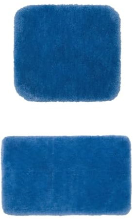 Gözze Badteppich Deluxe 2er Set, 50x45 cm + 60x100 cm, Farbe: taubenblau