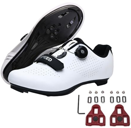 Fansu Zapatillas de Ciclismo para Hombre Mujer, Unisex MTB Zapatos Bicicleta de Carretera Cordones Giratorios Exterior Compatibles SPD & SPD-SL Zapatillas de Bicicleta con Look Lock Tabs 36-47 EU