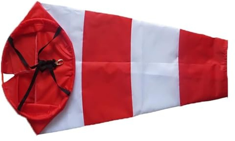 CRCRC Manga de Viento roja y Blanca, Bolsa de dirección del Viento Impermeable Gruesa de Tela Oxford, fácil instalación for aeropuertos, Jardines(200cm)