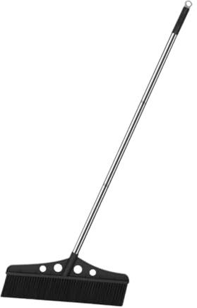 EXHUMKY Detachable Garden Broom for Outdoor Cleaning Heavy Duty Patio Sweeper Long Handle and Stainless Steel Deck Scrub Brush for Warehouse and Patio Maintenance
