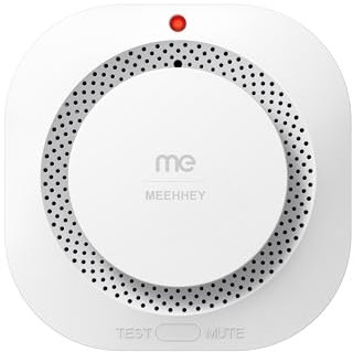 MEEHHEY Smoke Alarms for Home, Smoke Alarm with 10 Years Life, Optical Fire Alarms for Home with LED Indicator and 80dB Audible, Smoke Detector Supplied with Fixing Kit Fully Certified