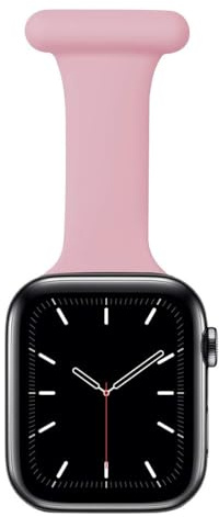 TRIXES Smart Watch Nurses Fob - compatible with 42-45mm iWatch devices – Silicone Pink Watch Fob With Pin Clasp