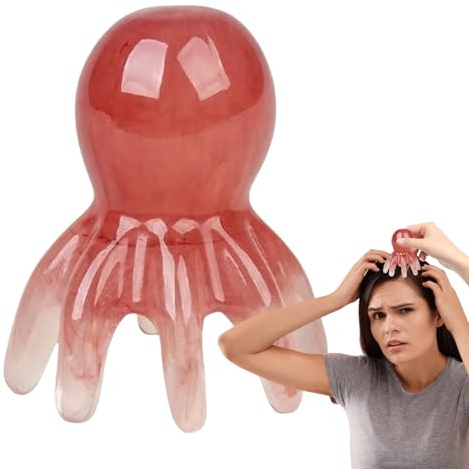 Herramienta genérica de masaje en la cabeza: masajeador de cabelludo eléctrico con calor infrarrojo, masajeador de cabeza de relajación profunda | Tecnología de simulación de cuatro dedos,