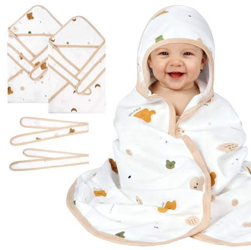 AYESY Pucksäck baby 0–3 månader, 2-pack baby sovsäckar för nyfödda, ren bomullsfilt, babysovsäck för pojkar flickor, mjuk sömnkomfort, andas och fuktabsorberande