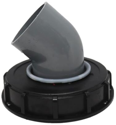 Hbbgdiy Tapa de Barril de tonelada, Cubierta de plástico de Barril de tonelada, 163 mm, 45 Grados, Agua de Lluvia, Tapa de Tanque IBC, Accesorios de de Filtro, Negro