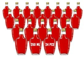 Amajoy, lotto di 24 bottiglie di vetro vuote da 250 ml con tappo a vite, bottiglie per vino, smoothie, acquavite, aceto, olio