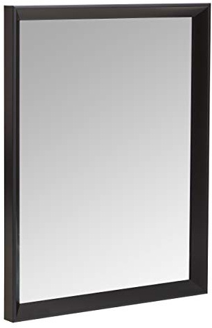 Amazon Basics Rectangular Wall Mount Mirror With Peaked Trim for Bedroom, Living Room, Entryway, Hangs Horizontally or Vertically, 16 x 20 inch, Black