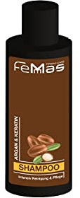 FemMas Argan & Keratin Shampoo mit pflanzlichen Ölen und Proteinen I Arganöl I Reichhaltiges Protein für gesundes und geschmeidiges Haar I Friseur-Qualität I 300ml