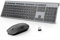 JOYACCESS Tastiera e Mouse Wireless,Full Size Compatto Costruito in 500mA Ricaricabile Batteria,2,4 GHz Silenzioso Ergonomico per PC,Laptop-Grigio Nero