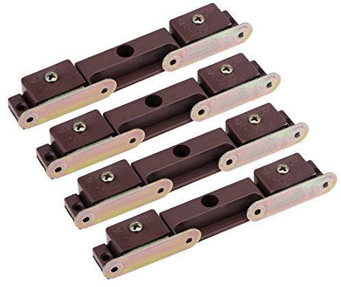 sourcing map Double Magnetic Latches Catch for Furniture Cabinet Door Closet Brown 4pcs