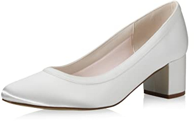 Rainbow Club Zapatos de Novia Wendie - Corte salón Mujer, Ivory/Crema, satén, Acolchado cómodo, Zapatos de Boda, tacón de Bloque - número 38.5 UE (5.5 Reino Unido)