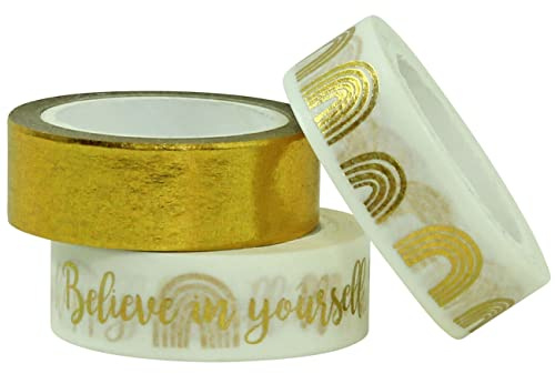 PaPIerDraCHeN 3 rotoli di Washi Tape - Sognando - Nastro adesivo per decorare Bullet Journals e regali - Masking Tape Set per Scrapbooking e progetti DIY