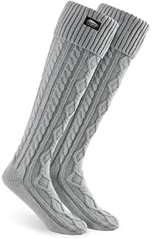 CityComfort Calze a Pantofola Donna - Calze Antiscivolo Taglia Unica Lunghe Calde e Morbide (Grigio Chiaro)